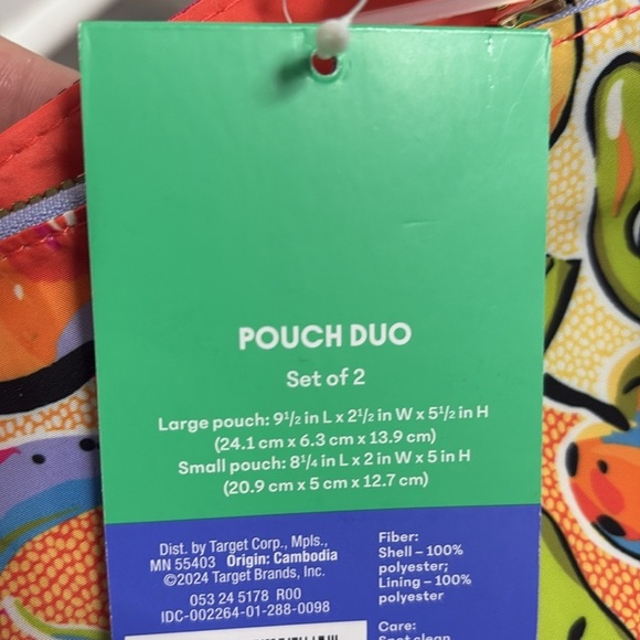 Tabitha Brown Hello There pouch zippered bag set of 2 New - Picture 5 of 5